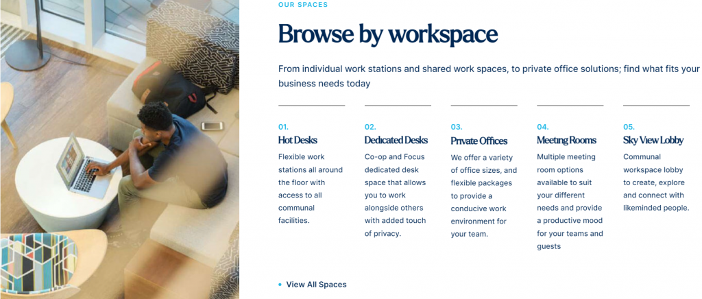 Flare Website screenshot of its Workspace